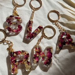 RoseVeil Custom Handmade Resin Letter Keychains – Personalized for Every Occasion