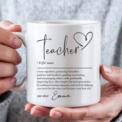 Customised Teacher Definition Mug | Heartfelt Gift for Mentors, Professors & Educators