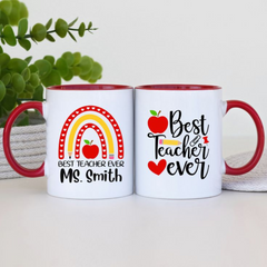 Customised Best Teacher Ever Mug | Thoughtful Gift for Teachers, Mentors & Educators