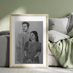 Customizable Handmade Pencil Sketch Portrait – Perfect for Any Occasion