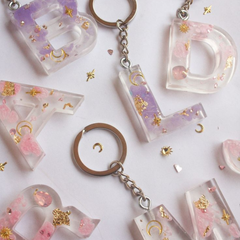 Custom Pastel Handmade Resin Letter Keychains – Personalized for Every Occasion