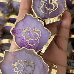 Purple & Gold Resin Ganesha Showpiece