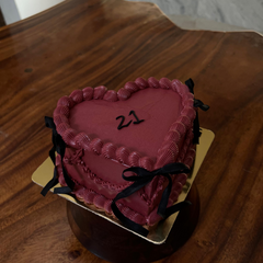 Velvet Heart Age Cake Maroon Love Edition