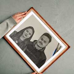Customizable Handmade Pencil Sketch Portrait – Perfect For Couple