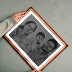 Customizable Handmade Pencil Sketch Portrait – Perfect For Family