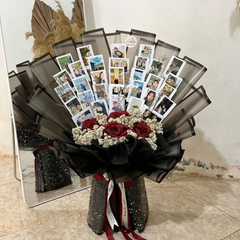 Grand Photo Memory Rose Bouquet Personalized Gift for Couples, Anniversaries & Special Days