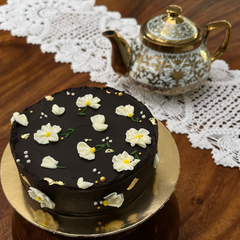 Elegant Dark Chocolate Floral Cake