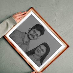 Customizable Handmade Pencil Sketch Portrait – Perfect For Couple