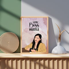 Personalized Boss Lady Digital Illustration Frame