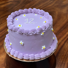 Pastel Daisy Birthday Cake  Lavender Bliss Edition