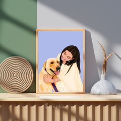 Personalized Pet Lover Digital Illustration Frame