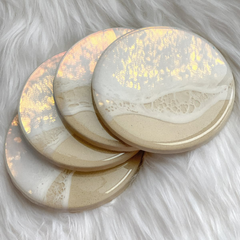 Ocean-Inspired Epoxy Coaster Set for Office & Home