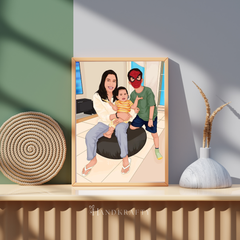 Personalized Family Digital Illustration Frame