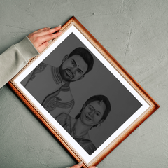 Customizable Handmade Pencil Sketch Portrait – Perfect For Couple