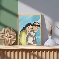 Personalized Bestfriend Digital Illustration Frame