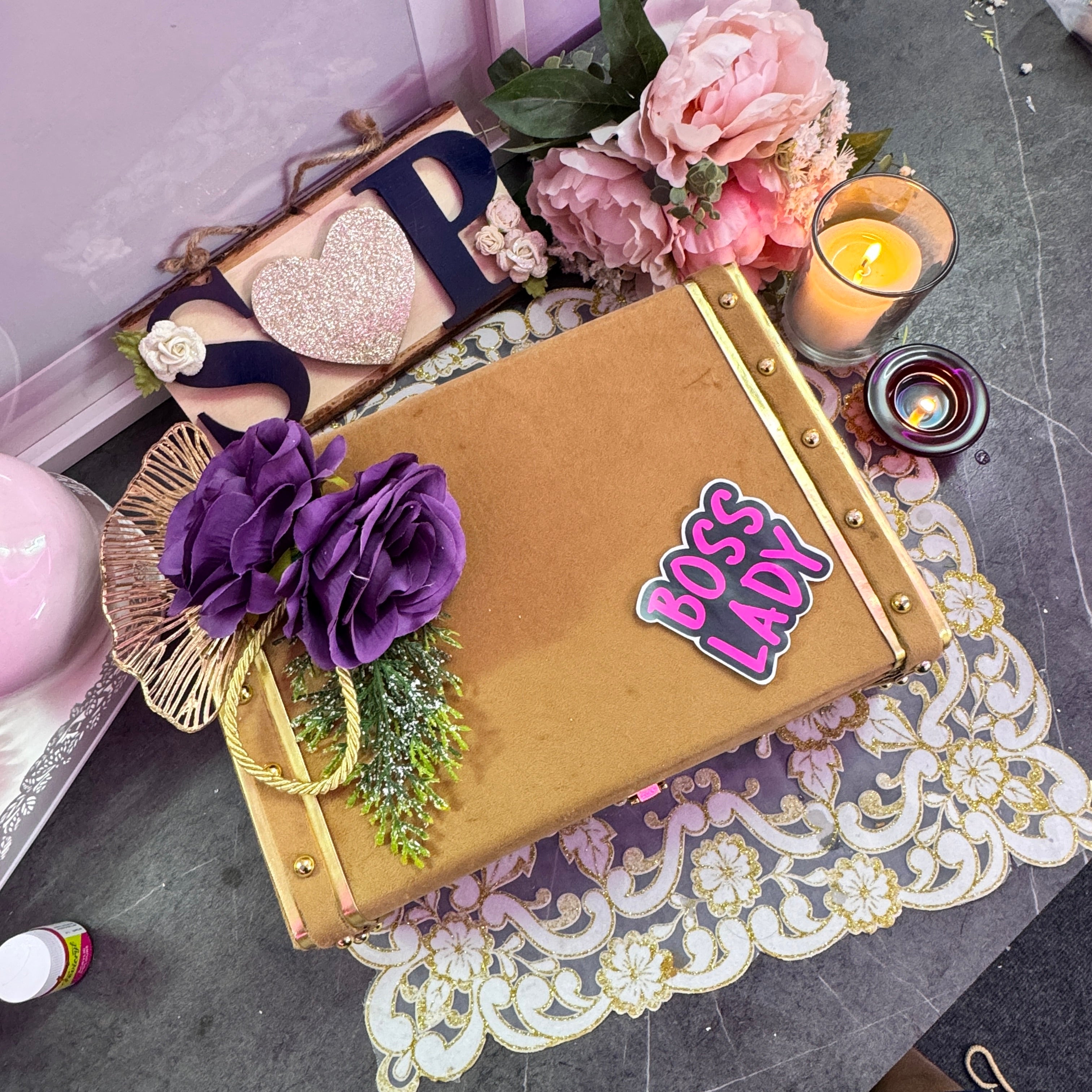 Luxurious Velvet Hamper – The Perfect Gift for Her (Without Materials Inside)