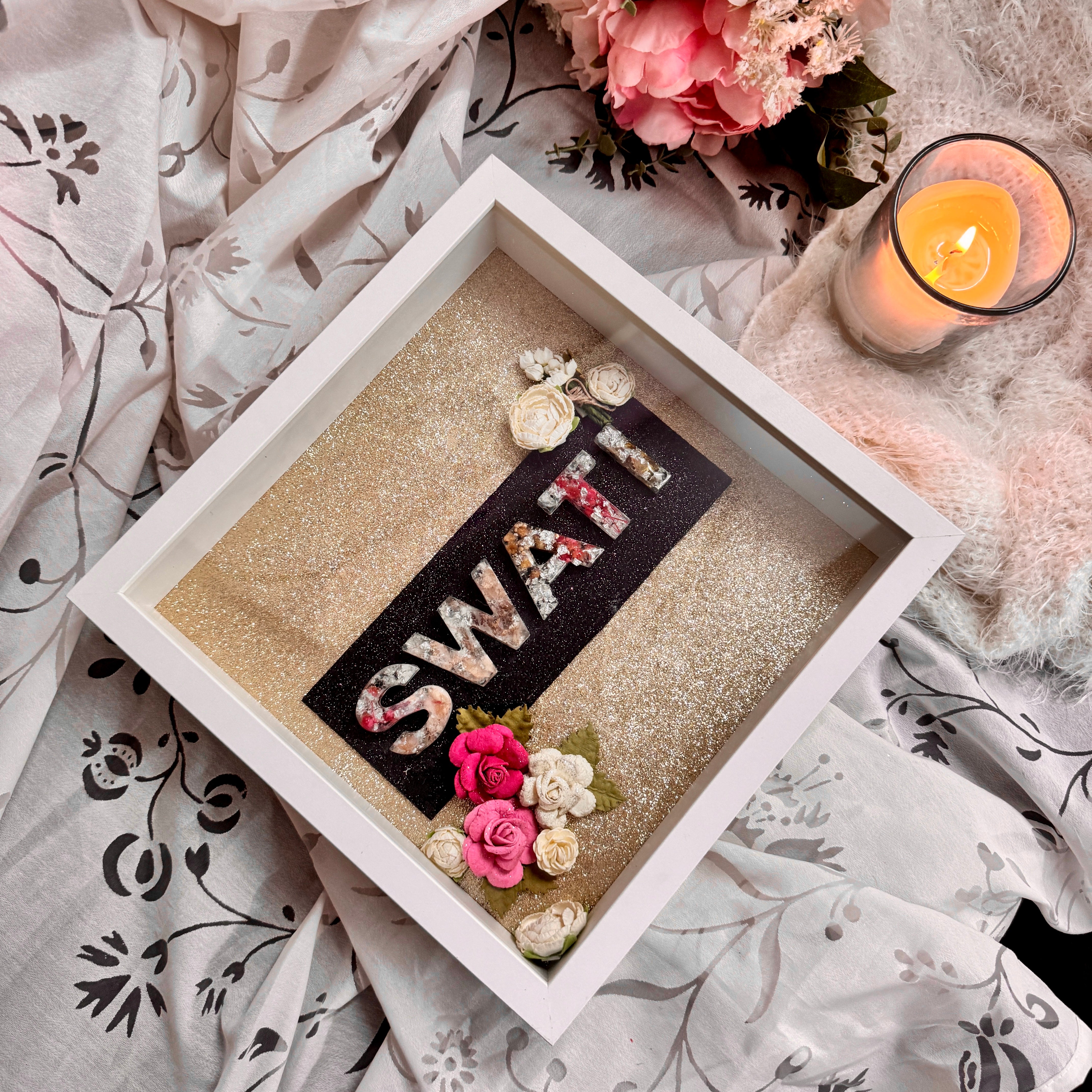 Personalized Resin 3D Name Frame for Couples