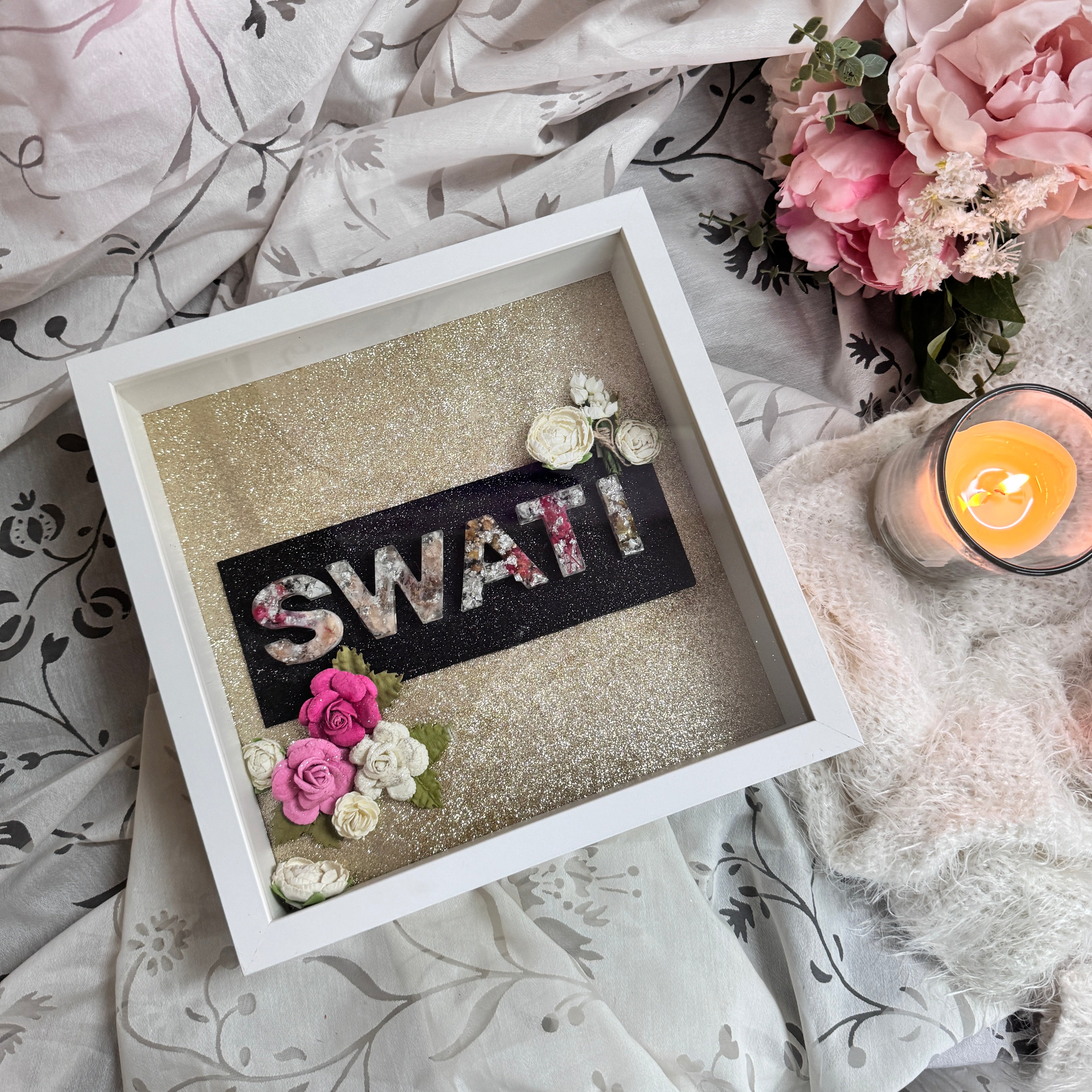 Personalized Resin 3D Name Frame for Couples