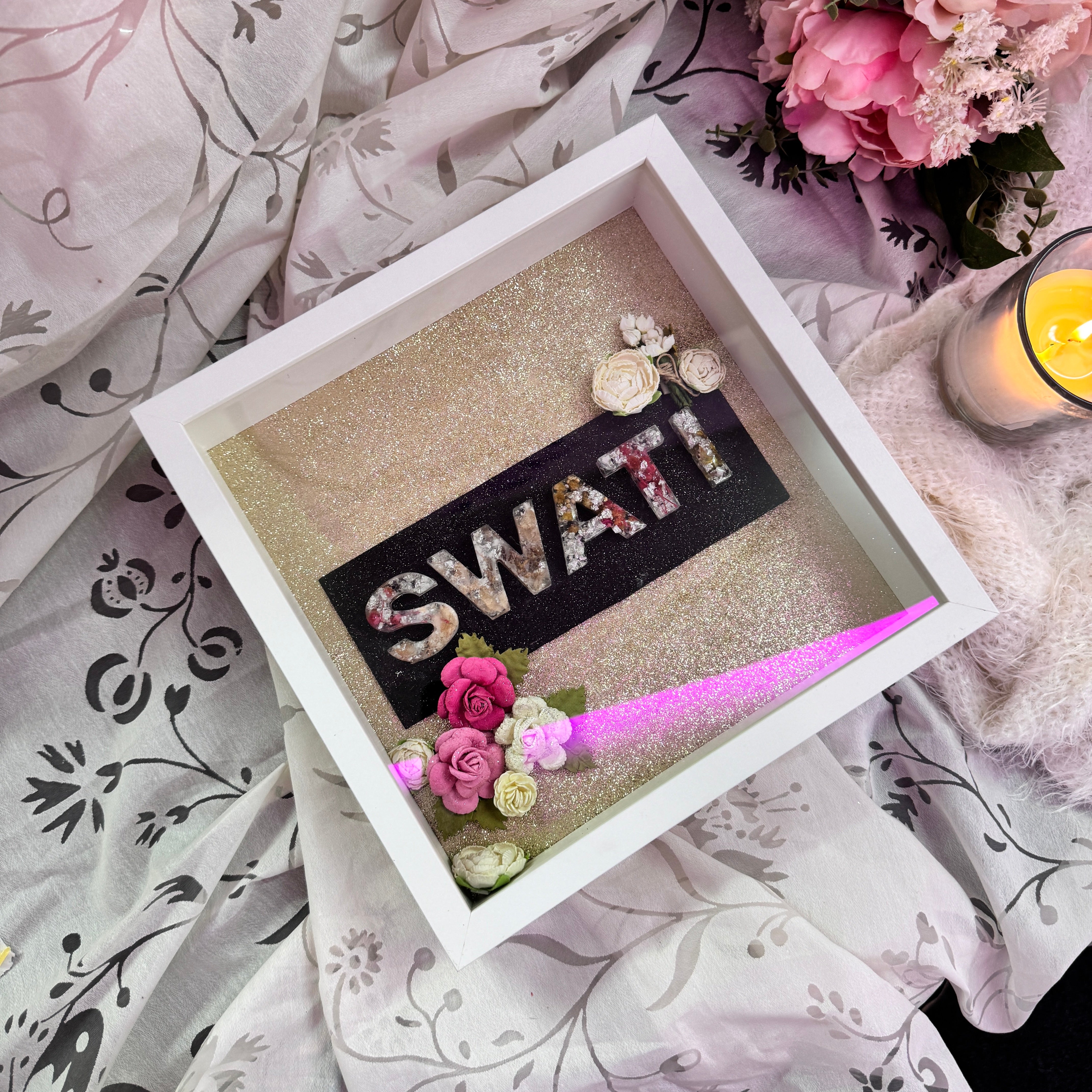 Personalized Resin 3D Name Frame for Couples