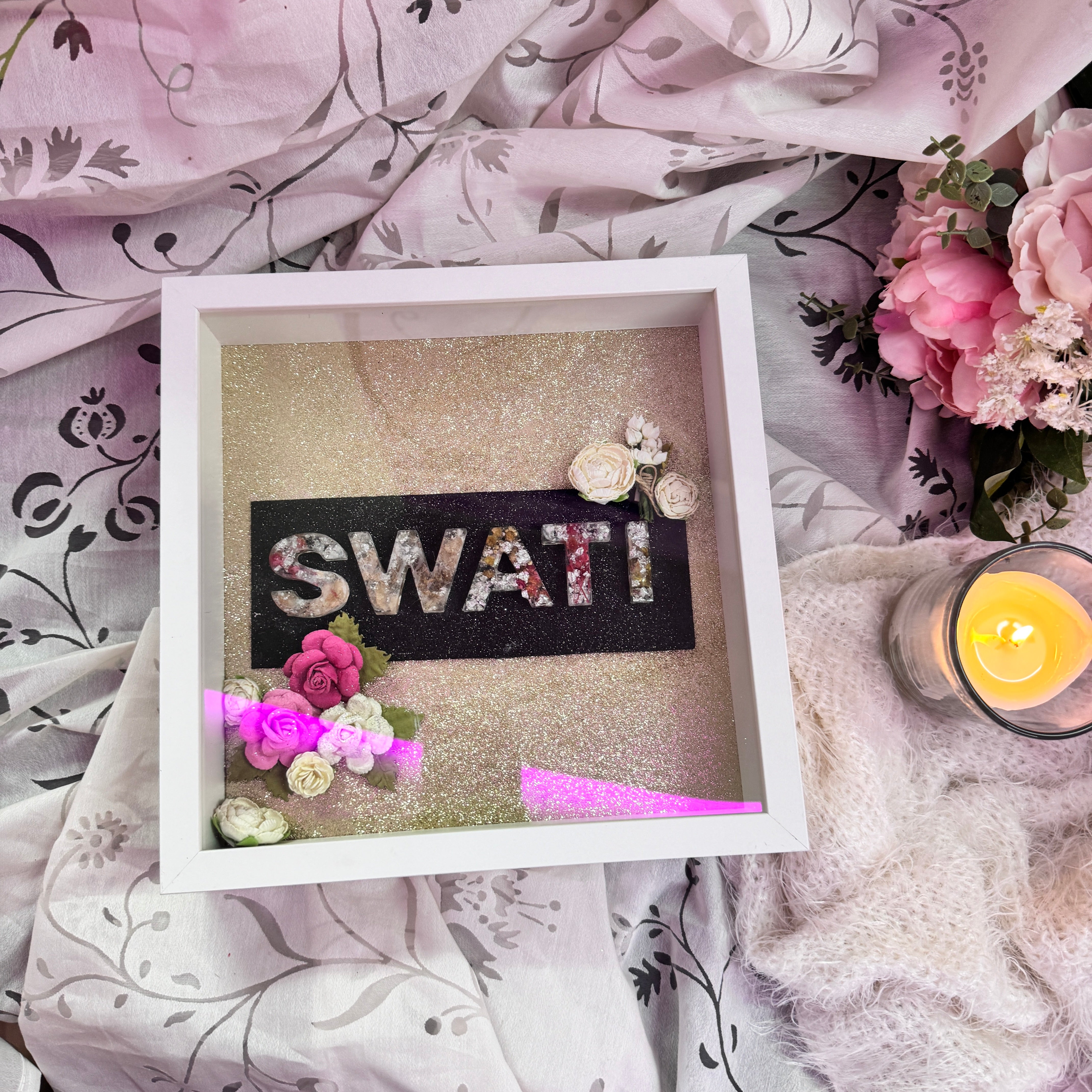 Personalized Resin 3D Name Frame for Couples