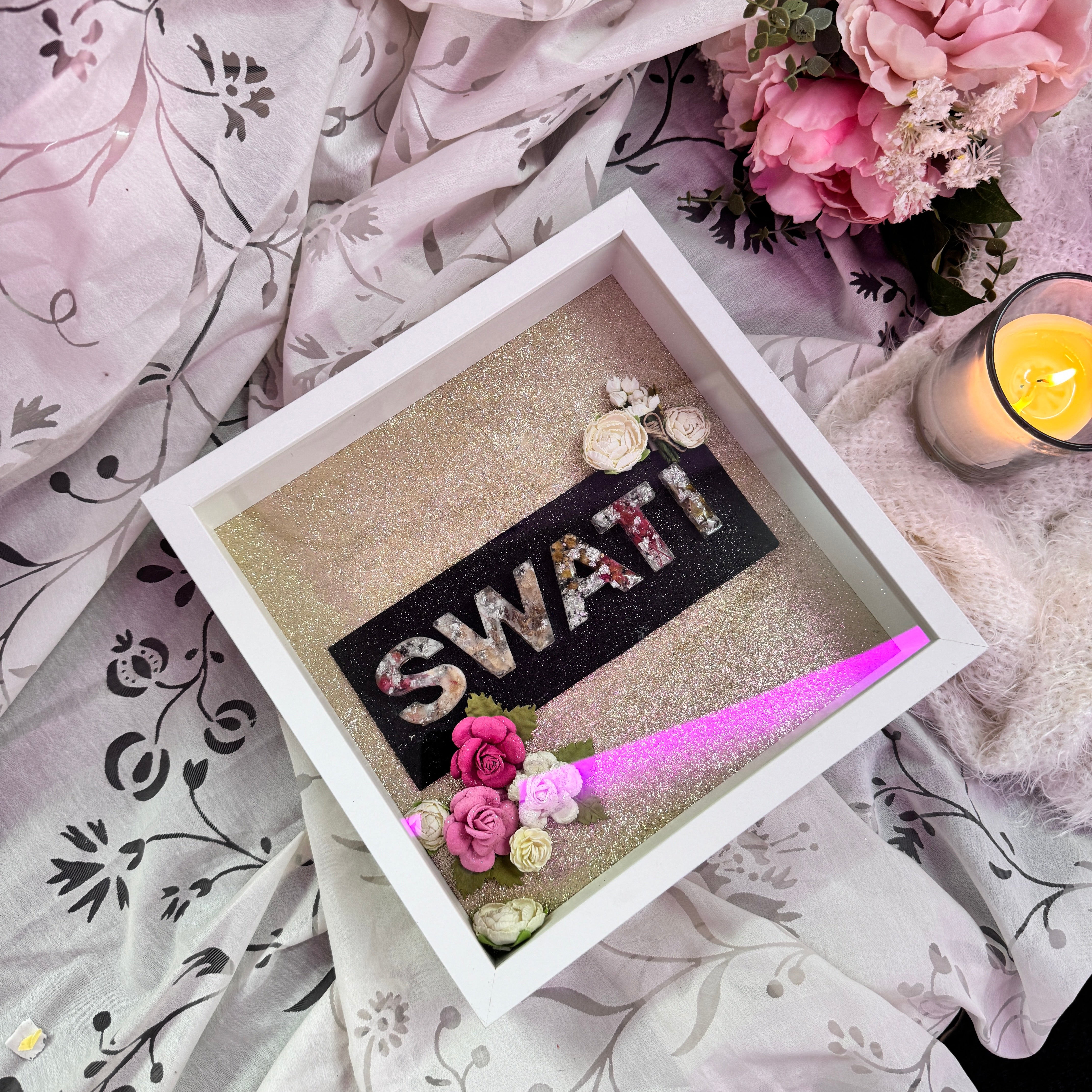 Personalized Resin 3D Name Frame for Couples
