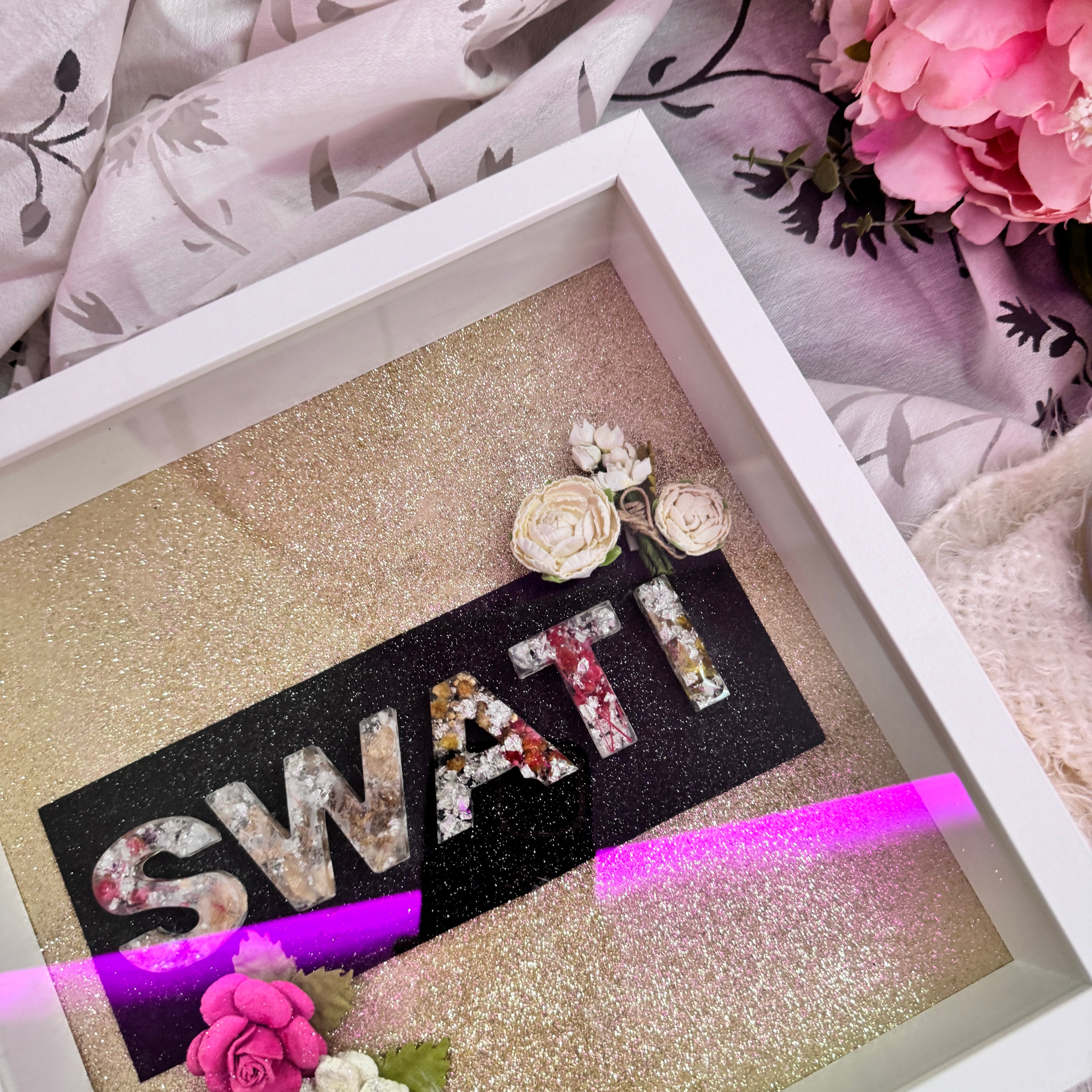 Personalized Resin 3D Name Frame for Couples